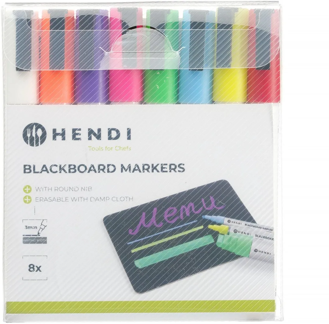 Hendi Krijtstiften Ronde Punt 3mm - 8 Kleuren
