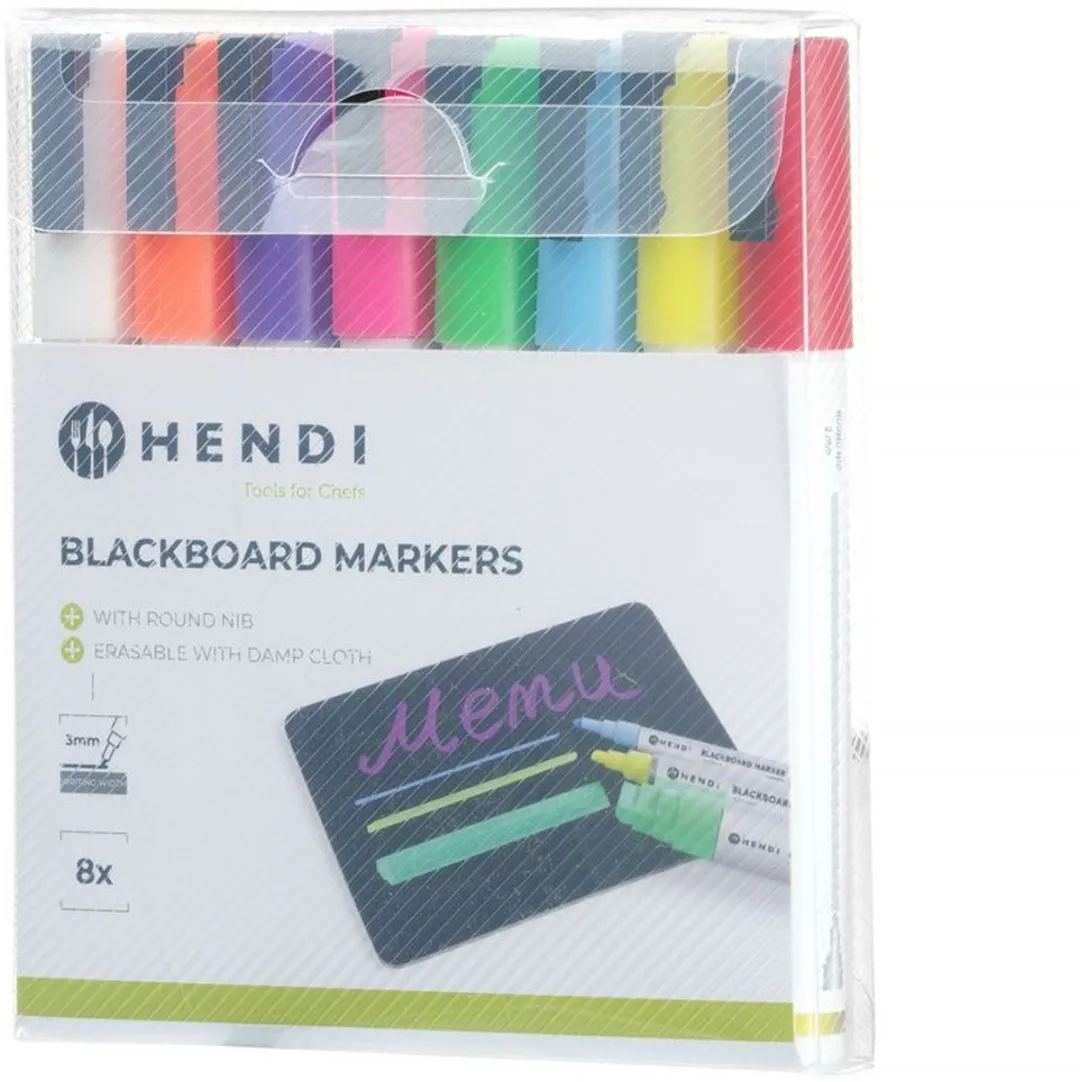 Hendi Krijtstiften Ronde Punt 3mm - 8 Kleuren