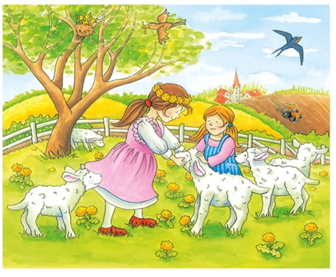 Goki Cube Puzzle Seasons on Farm 12 Stuks - Multicolor