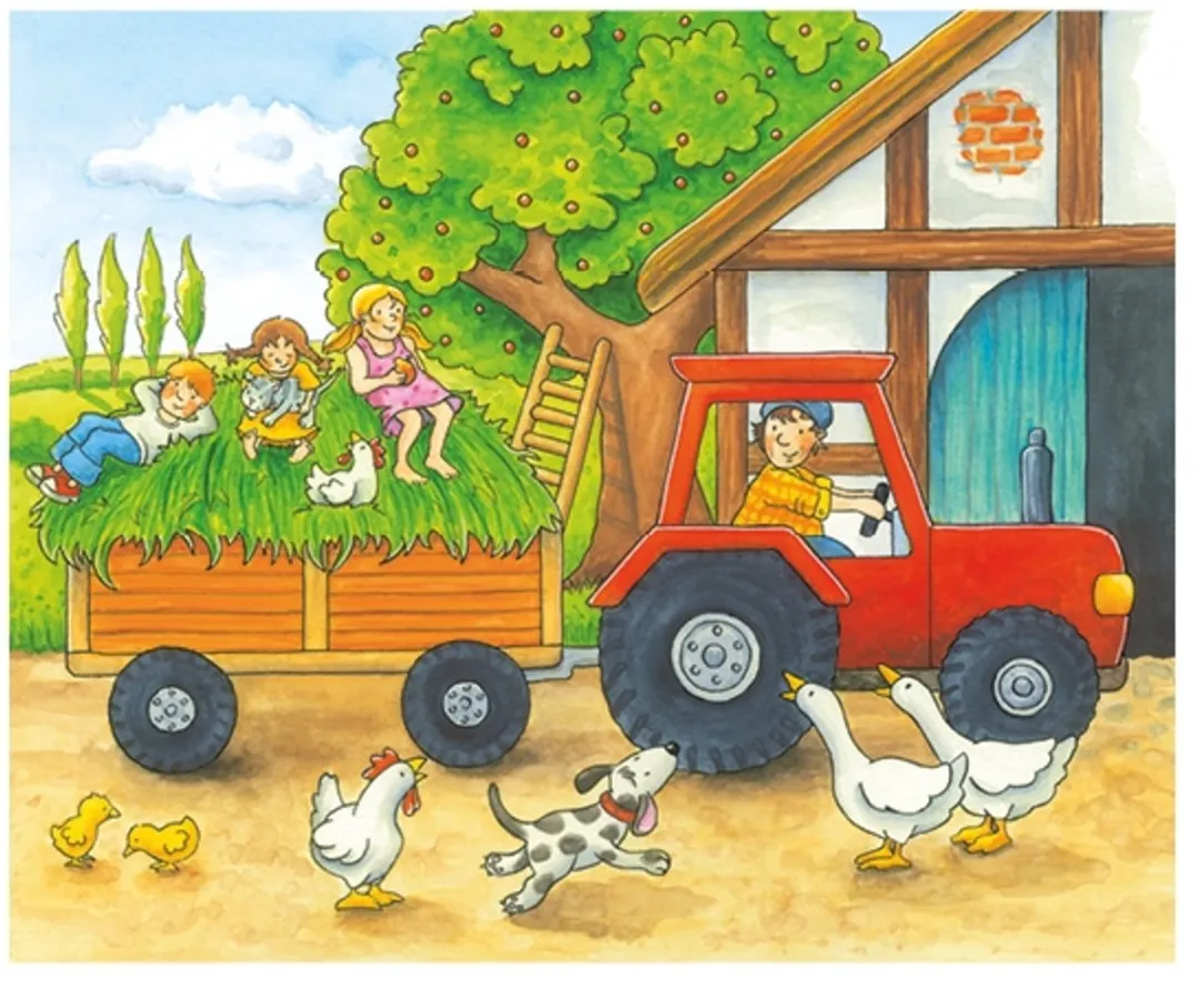 Goki Cube Puzzle Seasons on Farm 12 Stuks - Multicolor