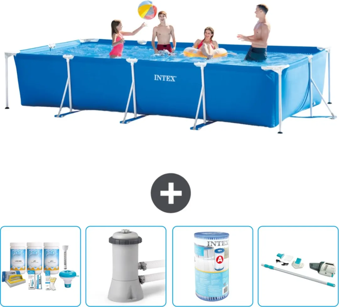 Intex Rechthoekig Frame Zwembad 450x220x84cm Blauw