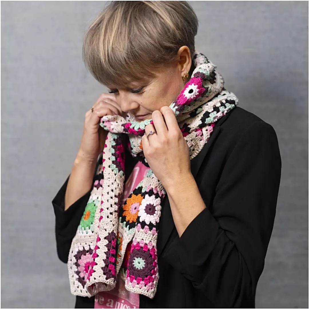 Creativ Company Hobbyset Sjaal Haken Warme Kleuren Granny Squares - Multicolor