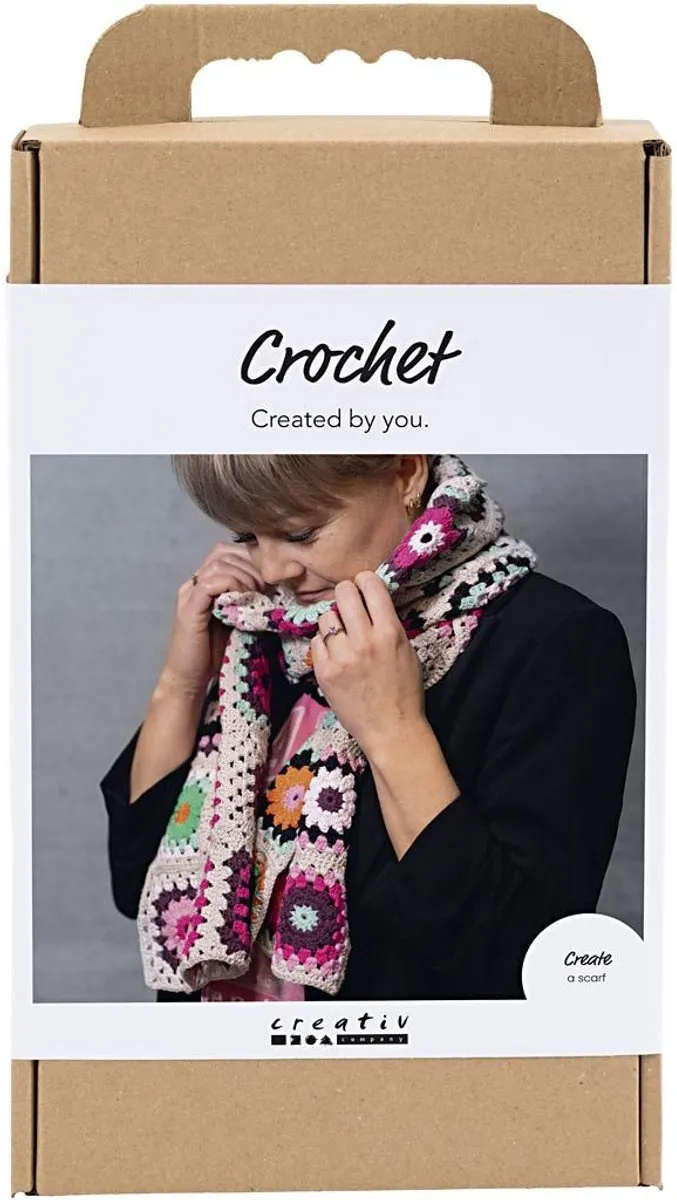 Creativ Company Hobbyset Sjaal Haken Warme Kleuren Granny Squares