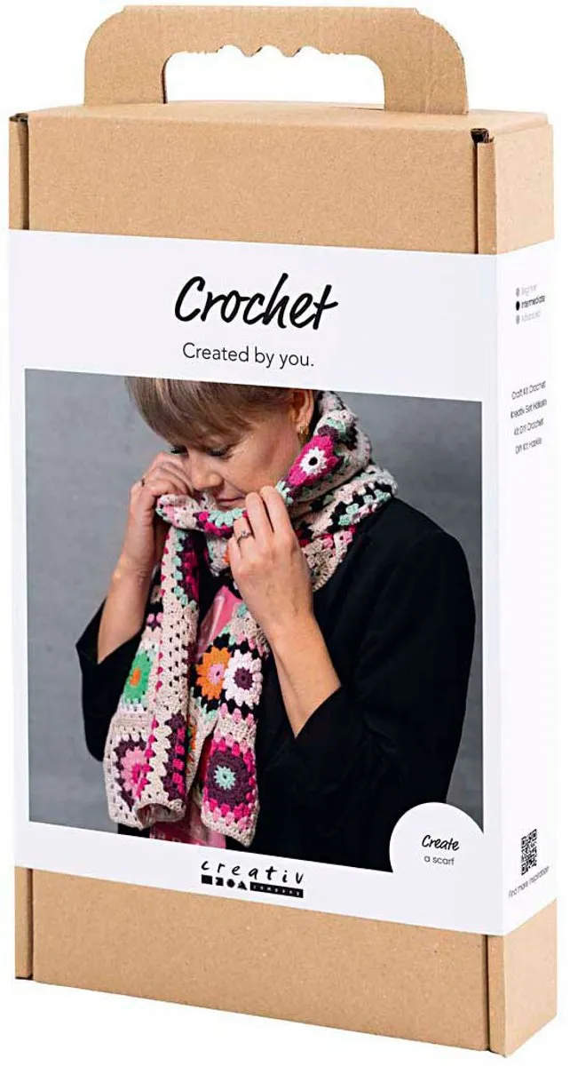 Creativ Company Hobbyset Sjaal Haken Warme Kleuren Granny Squares - Multicolor