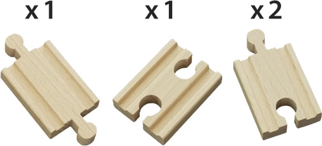 BRIO Korte Rechte Rails 33333 - 4 Stuks - Multicolor
