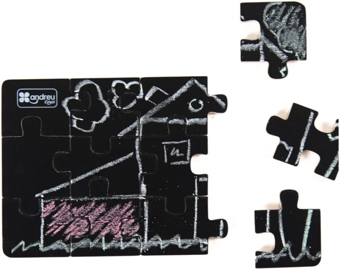 Andreu Toys 4 Puzzels Krijtbord Multikleur