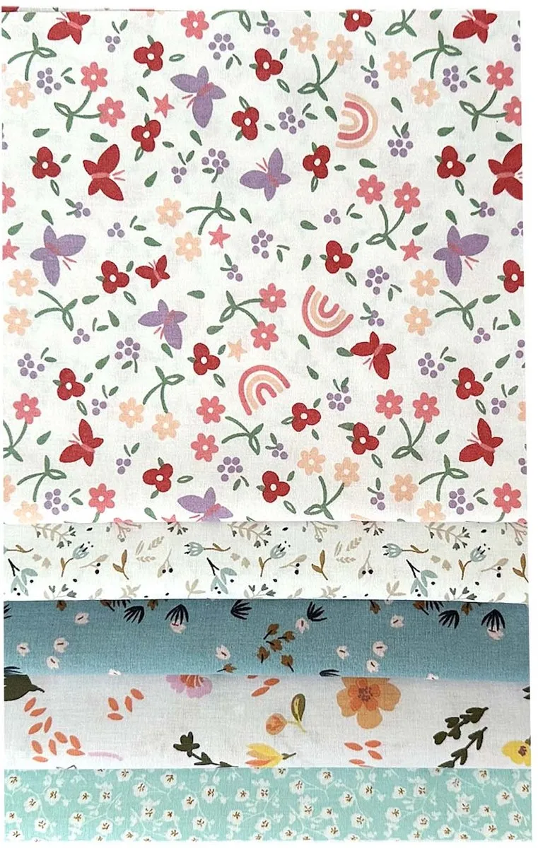 BINK Bedding Quilt Patchwork Bloemen 5 Stuks - 60x40cm