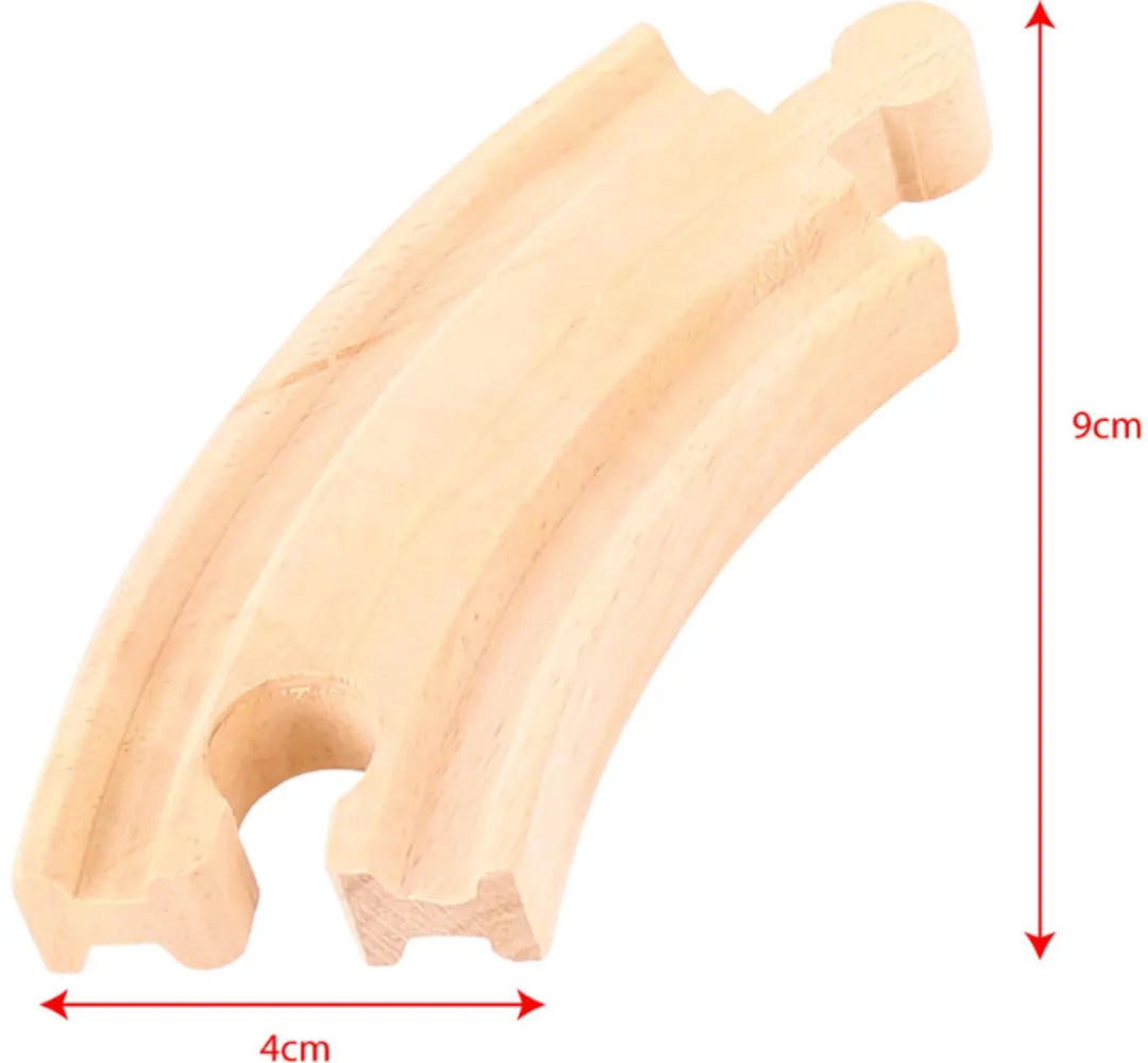 BIGJIGS Rail Houten Treinbaan Bochten 4 Stuks - Multi