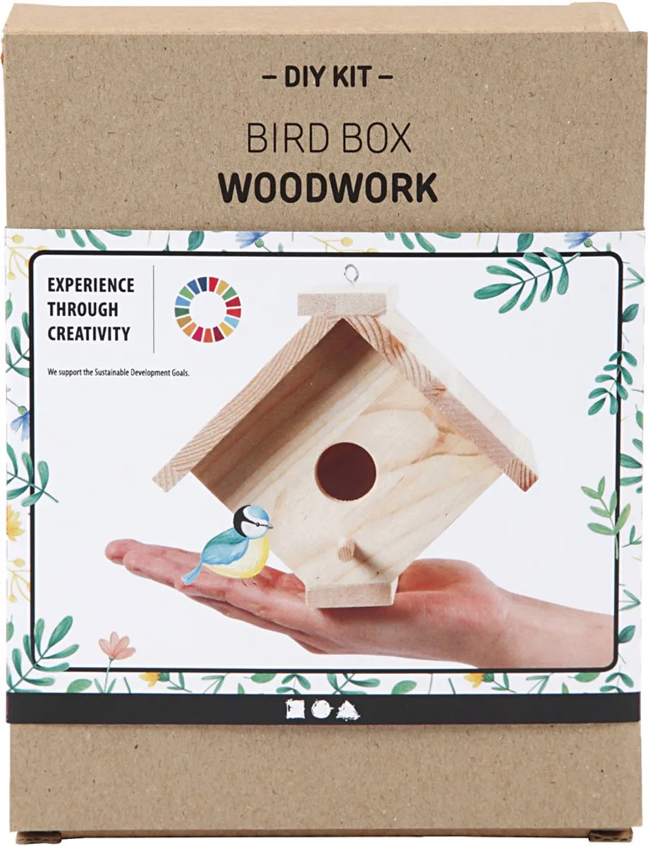 Creativ Company DIY Vogelhuis Grenen 16cm - Multicolor