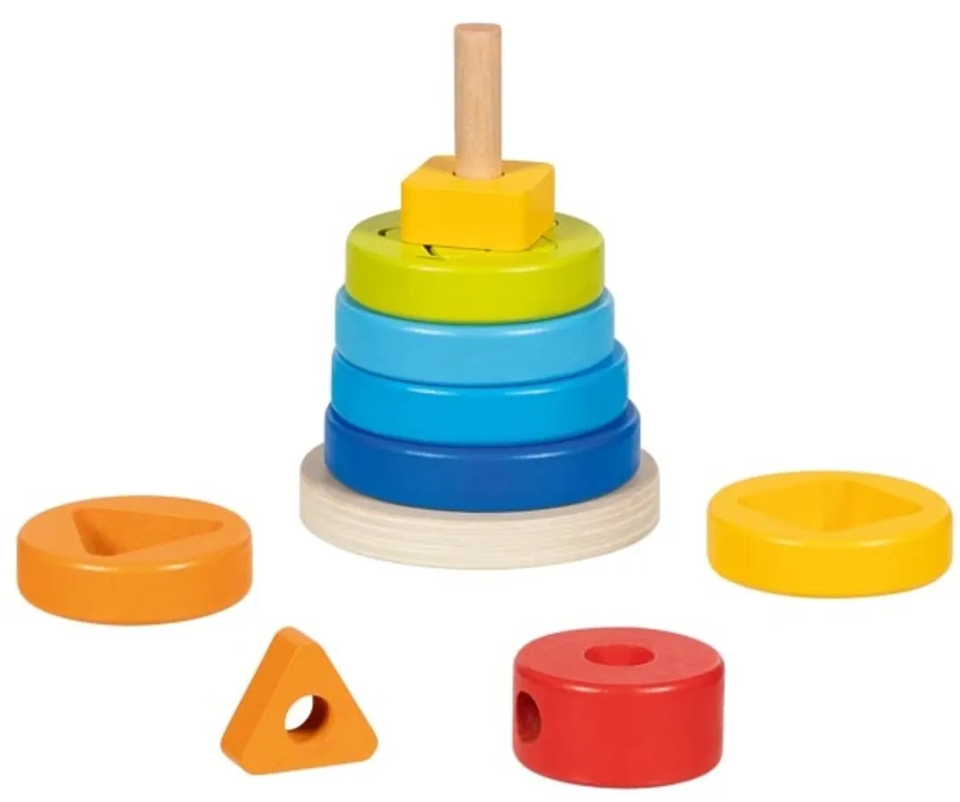 Goki GK58299 Vormenstapeltoren Houten Speelgoed - 6 Stuks - Multicolor