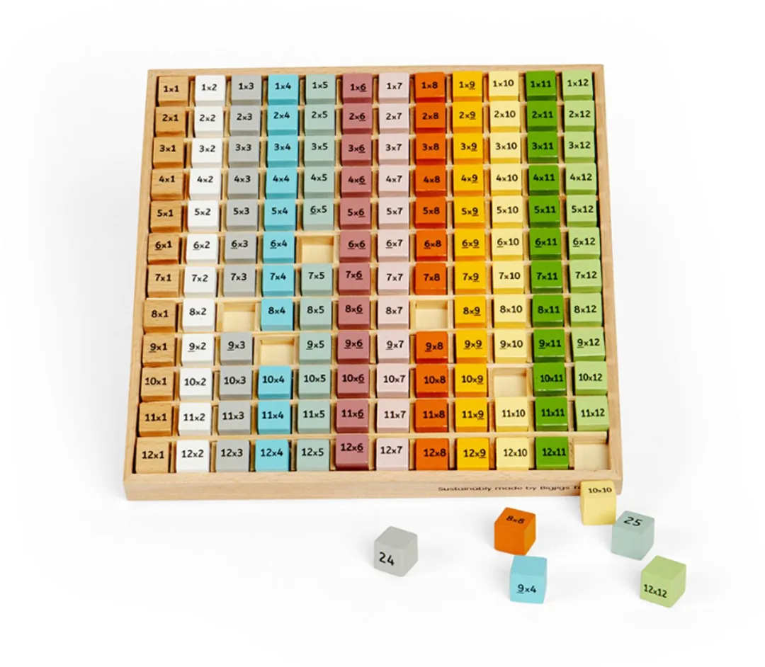 BIGJIGS Scandi Times Tables Tray Rekenspel - Multicolor