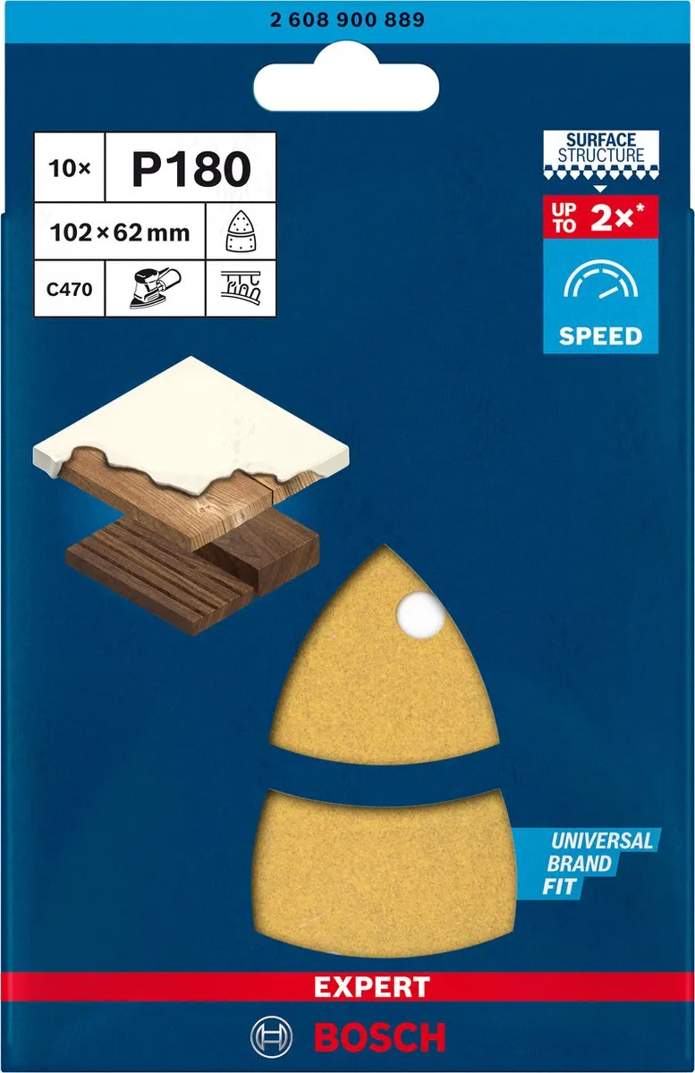 Bosch 10-delige Schuurbladset 180 - 10 Stuks