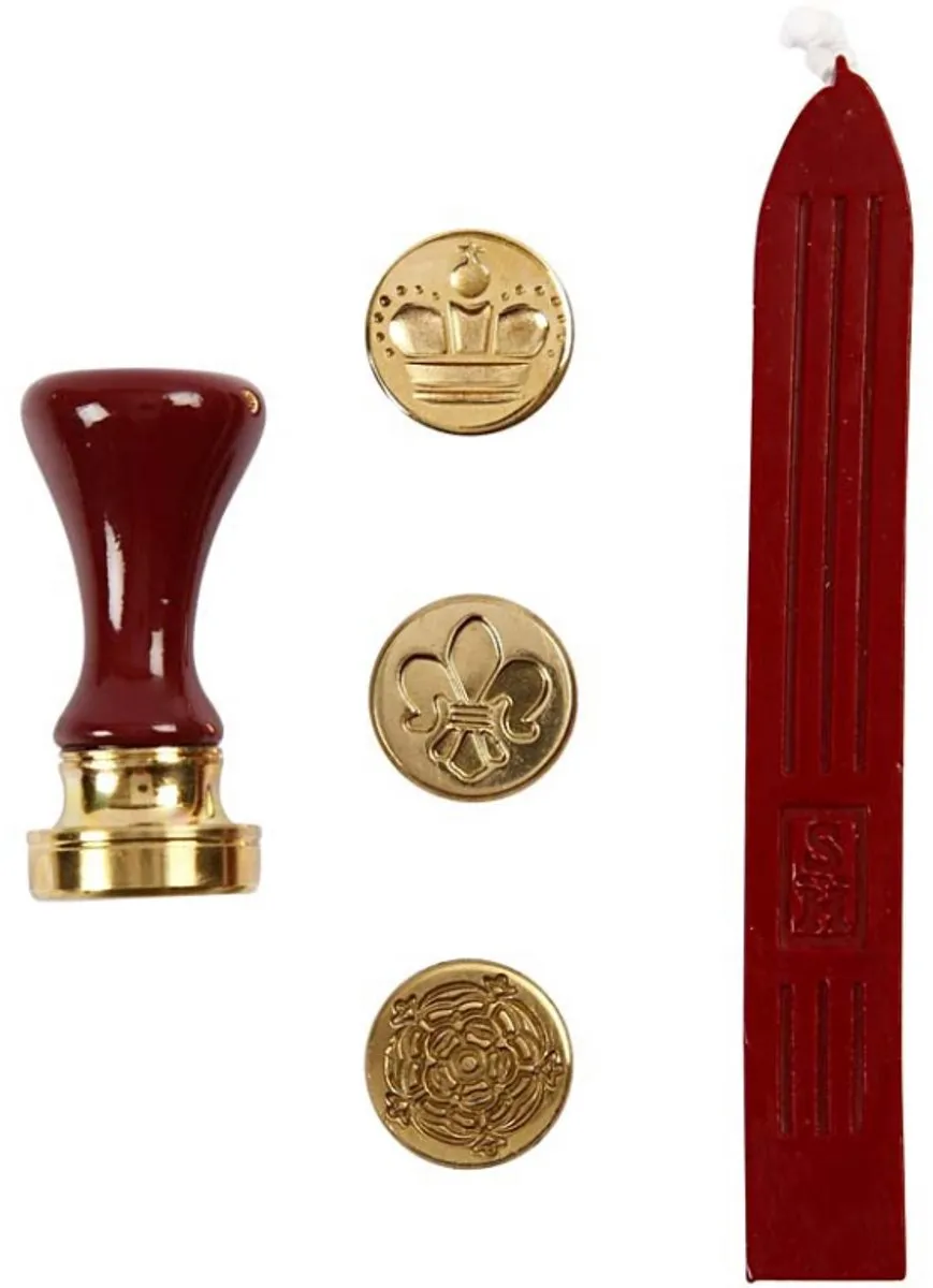 Creativ Company Zegel Set - 18mm Kroon/Bloem/Franse Lelie