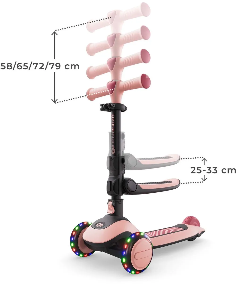 KinderKraft Halley 2 2-in-1 Loopfiets/Driewieler - Roze - afbeelding 6 van 6
