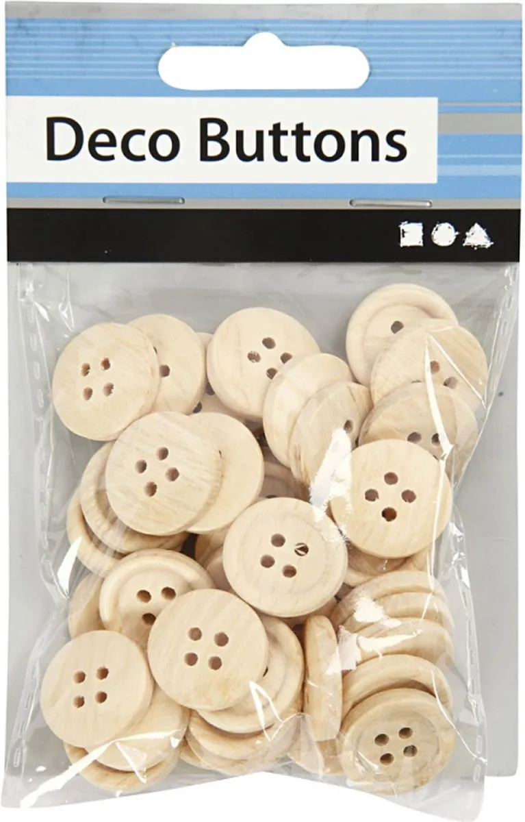 Creativ Company Houten Knopen 18mm - 40 Stuks