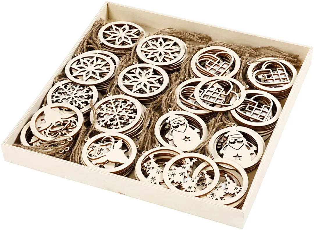 Creativ Company Houten Kerstornamenten - 144 Stuks