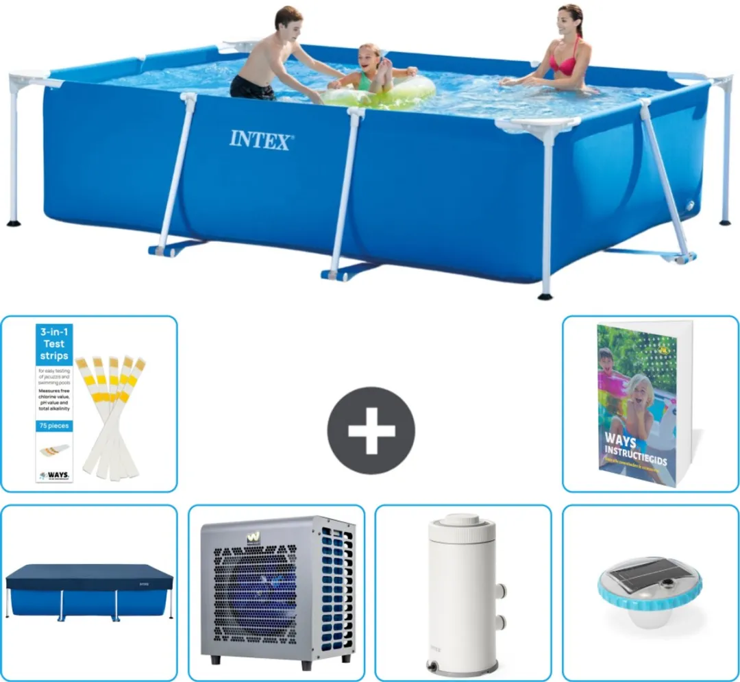 Intex Rechthoekig Frame Zwembad 300x200x75cm - Blauw - 7-delig
