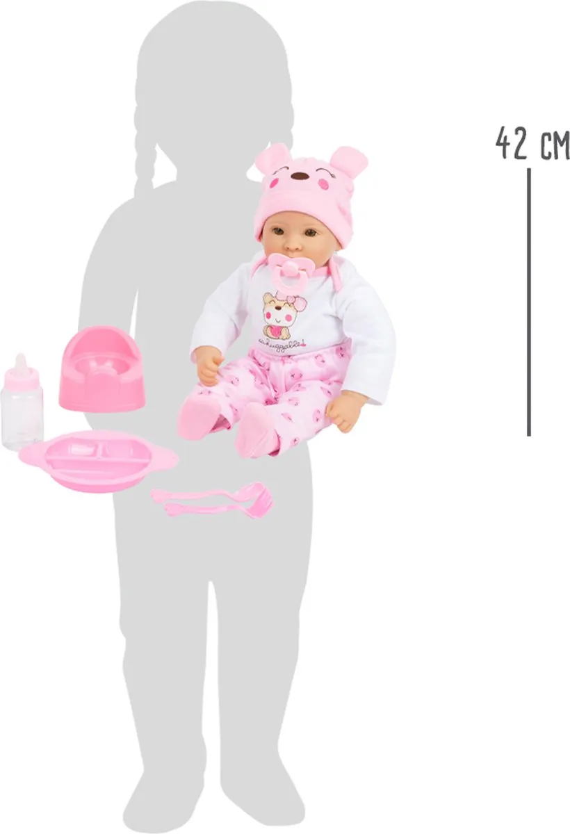 Small Foot Babypop Marie Accessoires - 7-delig Roze/Wit
