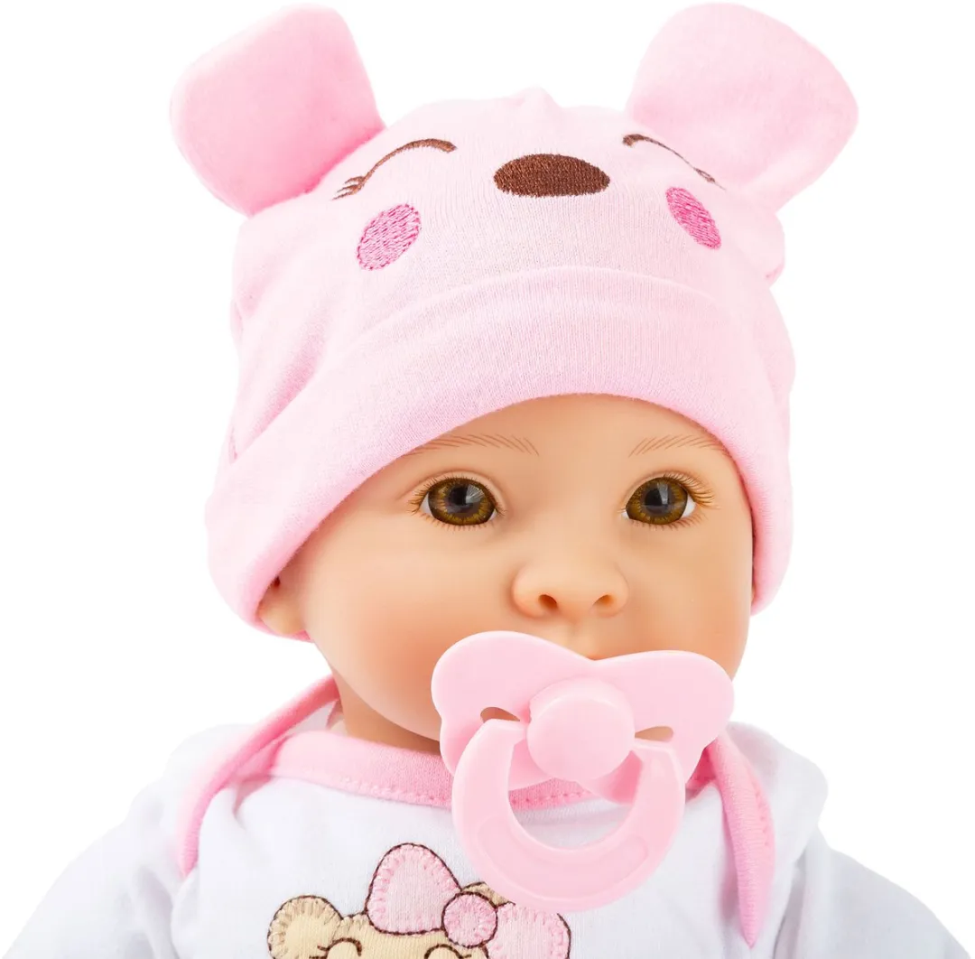 Small Foot Babypop Marie Accessoires - 7-delig Roze/Wit - afbeelding 6 van 6