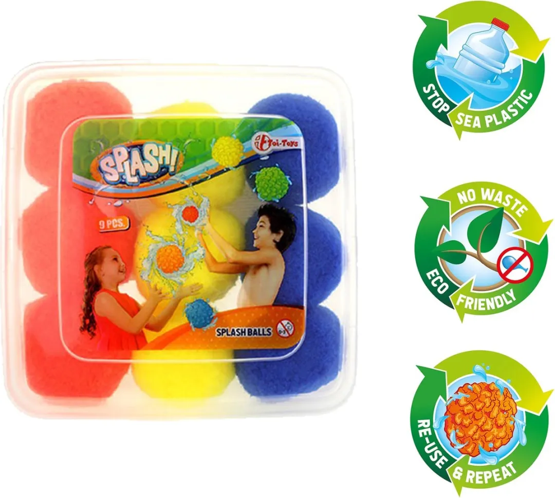 Toi-Toys Splash Ballen - 9 Stuks - Herbruikbaar
