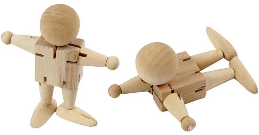 Creativ Company Houten Elastiek Figuur 8cm - 5 Stuks Multicolor