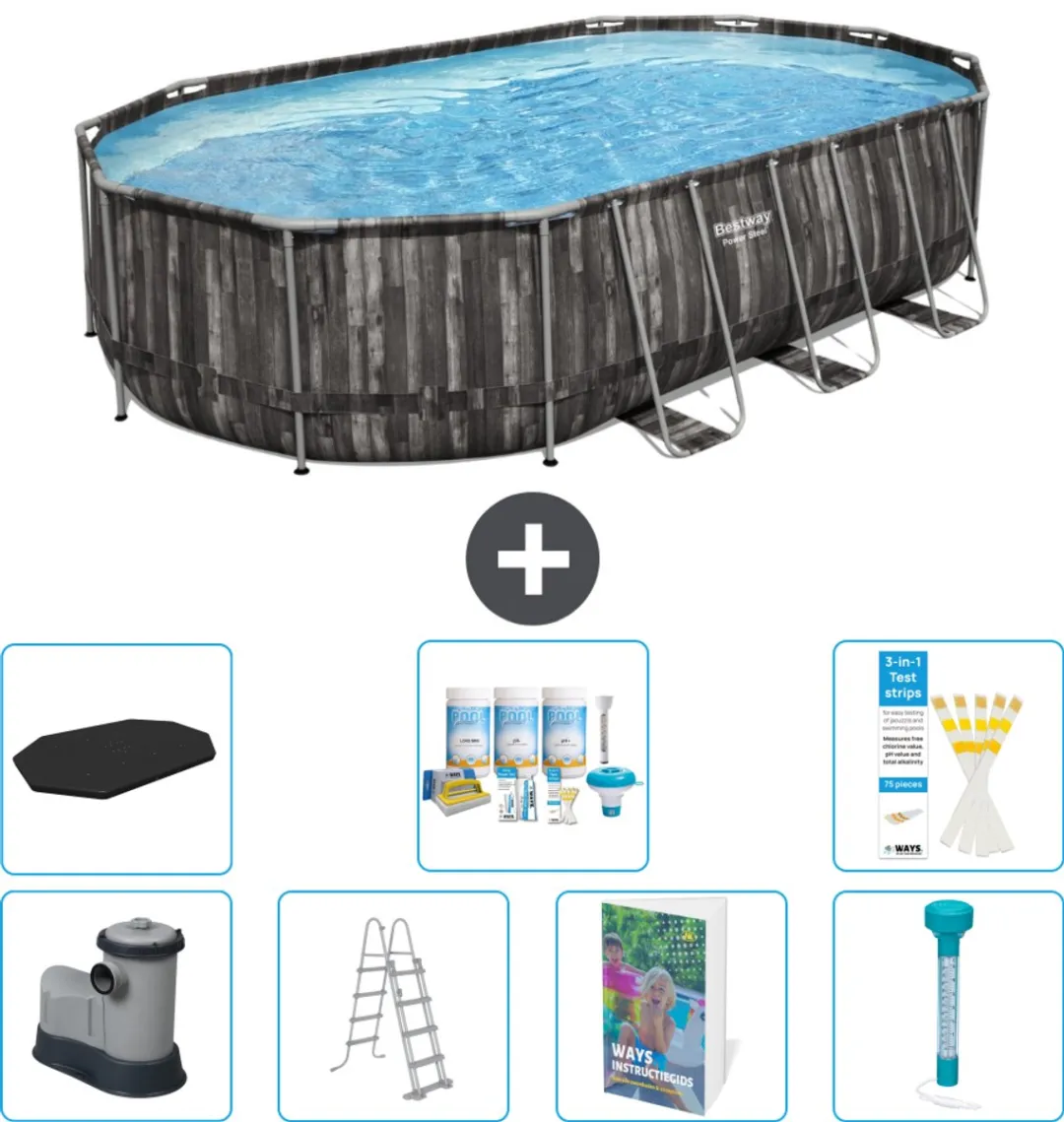Bestway Ovaal Power Steel Zwembad 610x366x122cm