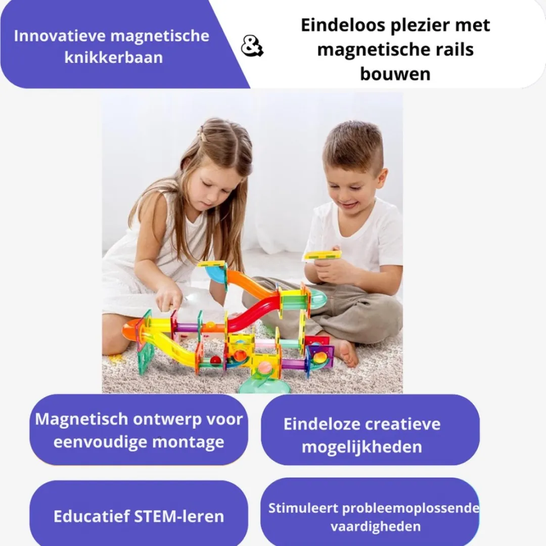 Toys Magnetische Knikkerbaan - 80 Stuks Multicolor - afbeelding 3 van 4