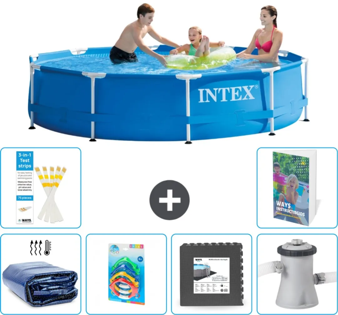 Intex 28200NP-Blauw Rond Frame Zwembad 305x76cm
