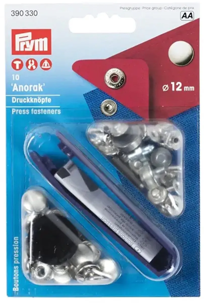 Prym Anorak Drukknopen 12mm - 10 Stuks Zilverkleur