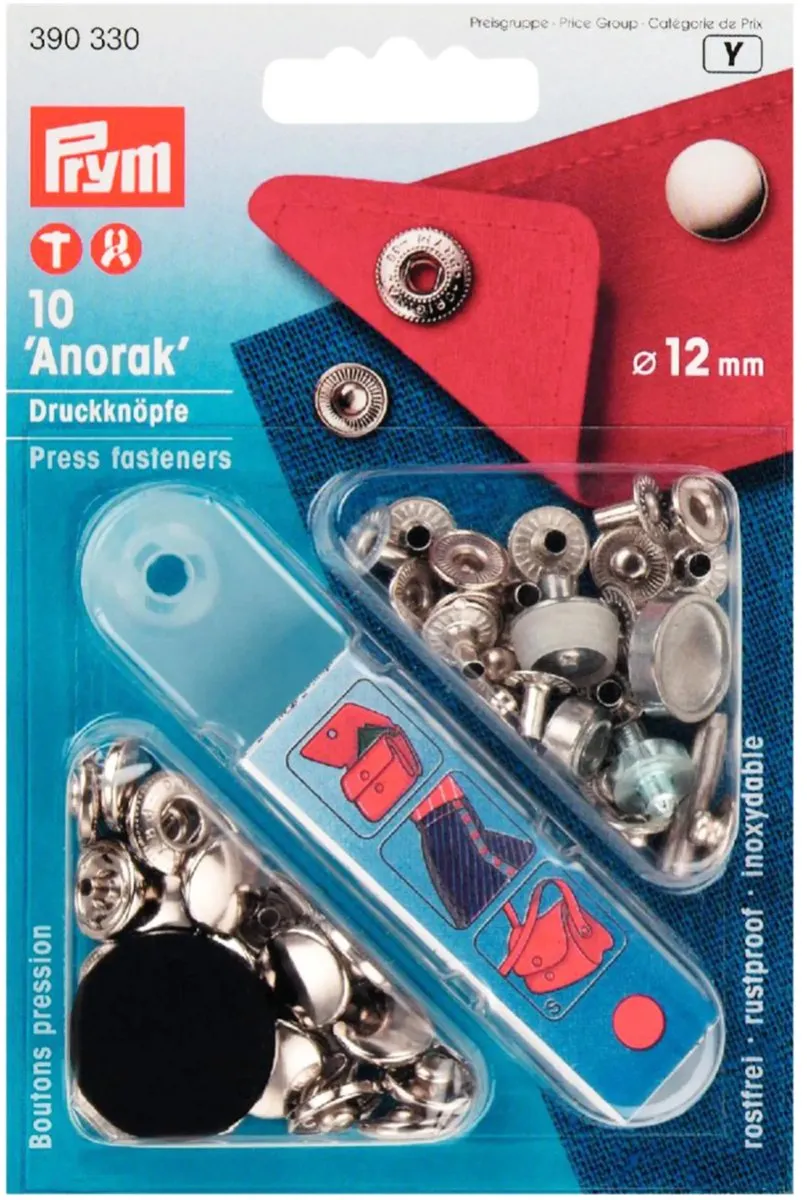 Prym Anorak Drukknopen 12mm - 10 Stuks Zilverkleur