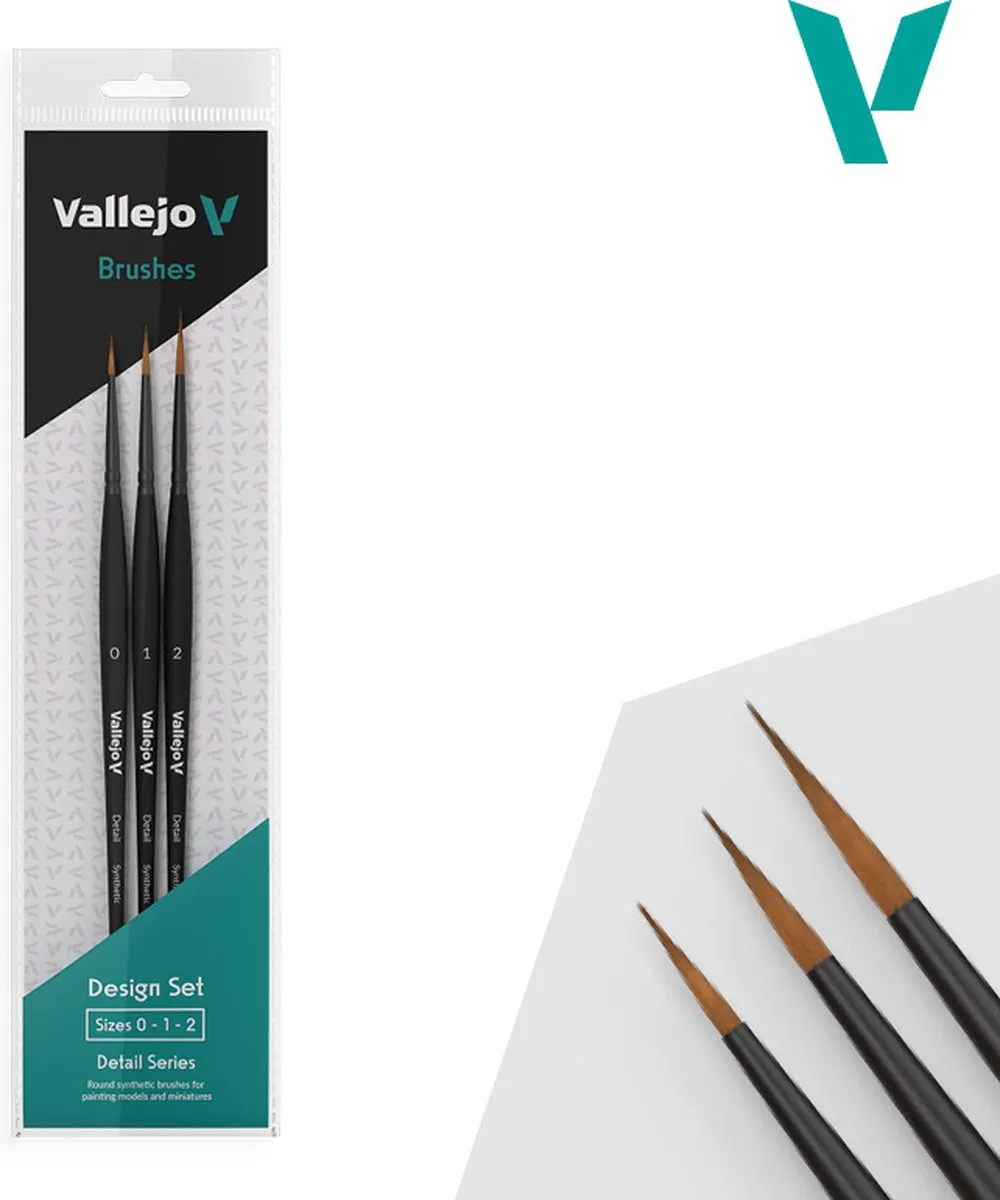 Vallejo Hobbypenseel Designer Set - 3 Penseelset