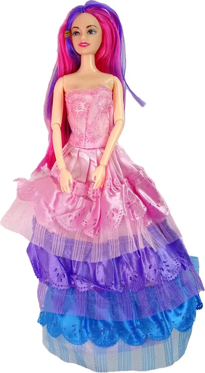 Lean Toys Speelgoed Paard met Prinsessenpop 30x4x10cm - Wit/Roze - afbeelding 6 van 6
