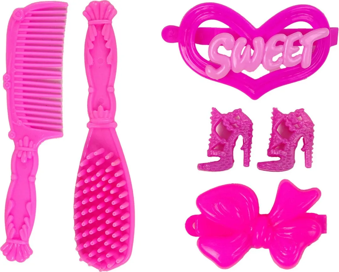Lean Toys Speelgoed Paard met Prinsessenpop 30x4x10cm - Wit/Roze