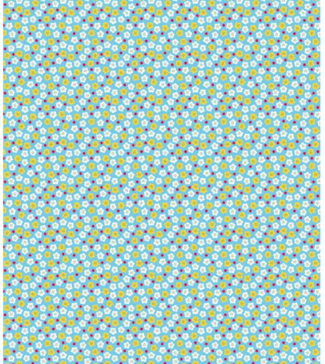 Decopatch Papier Blauw Vrolijk Bloemenmotief