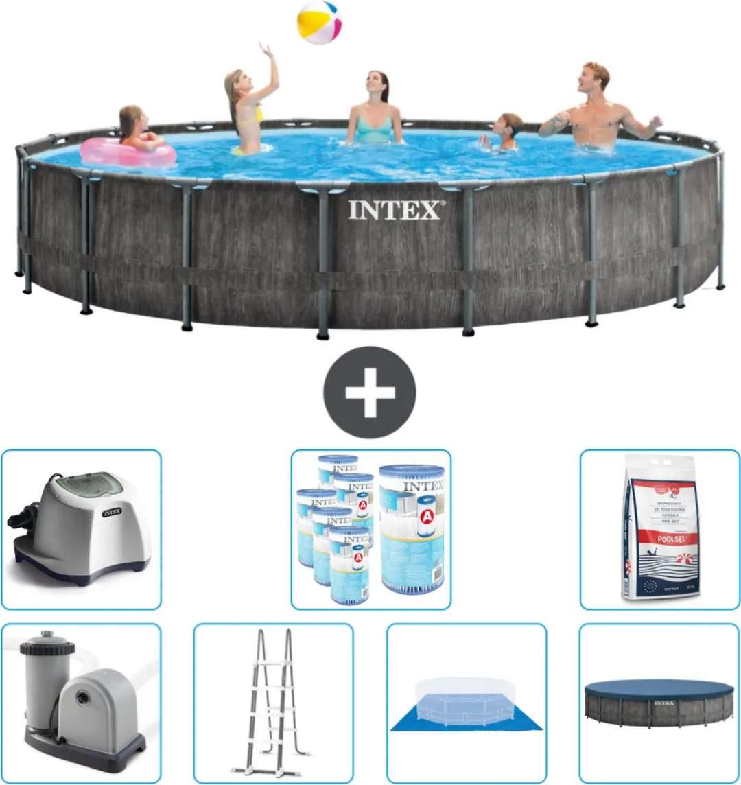 Intex Rond Prism Frame Zwembad 549x122cm - Grijs