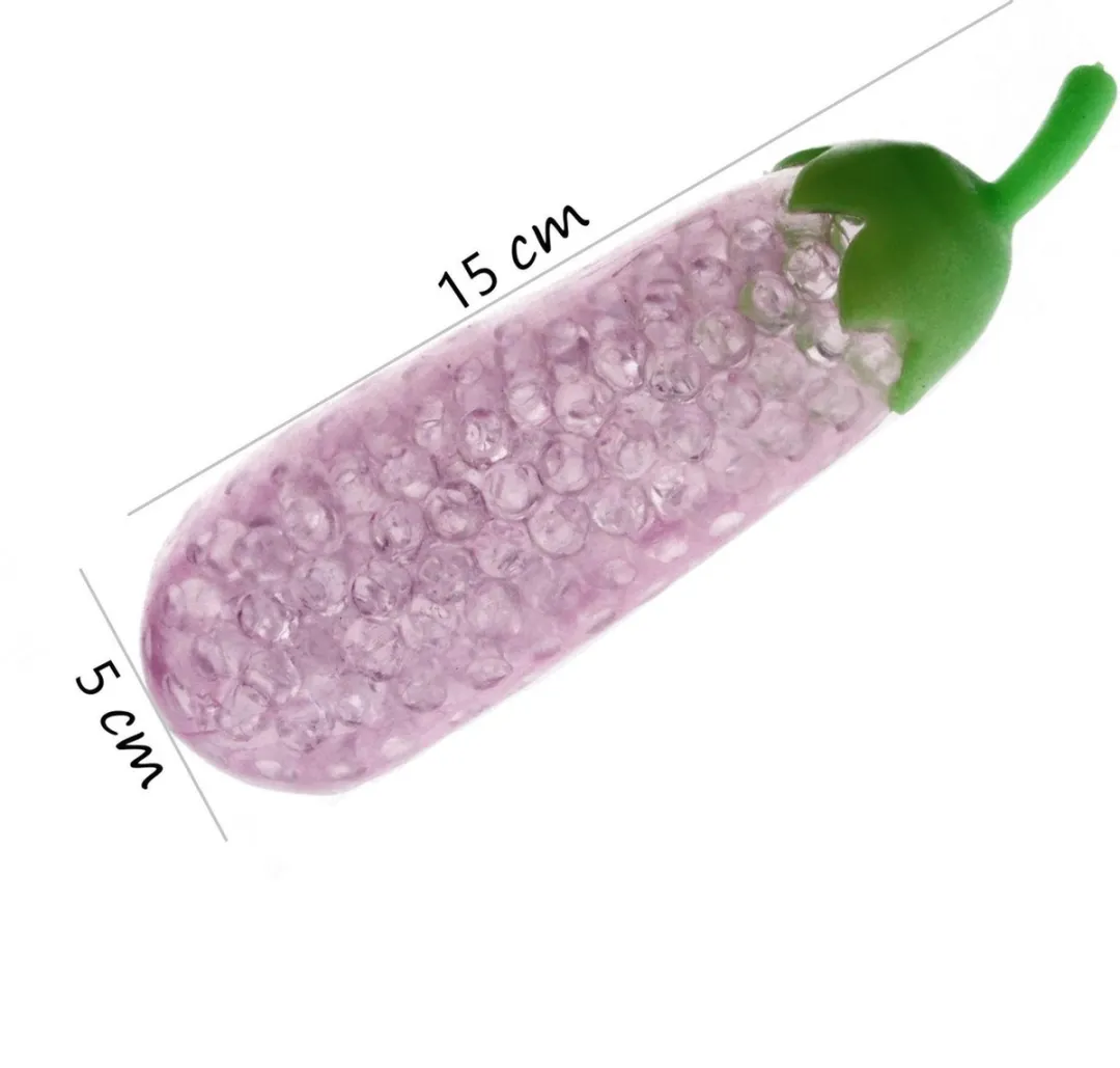 Jonotoys Waterparels Stressbal Set 2 Stuks - Komkommer & Aubergine