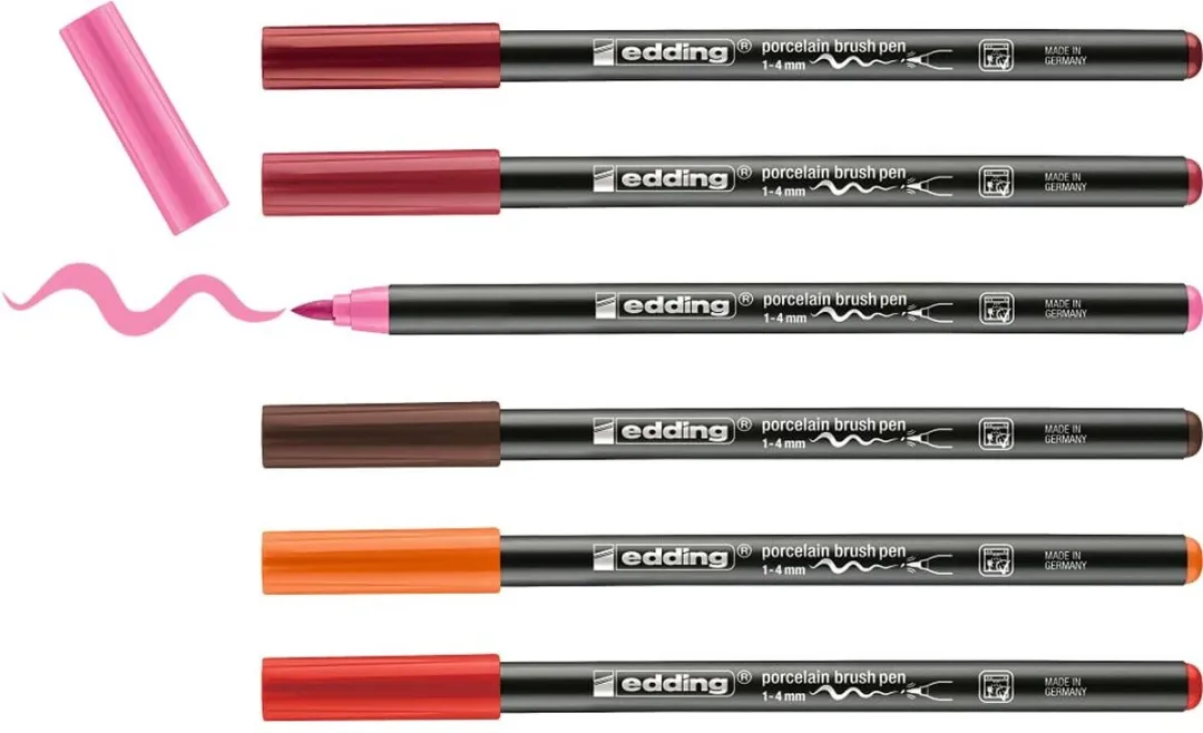 edding 4200 Porseleinstiften Warme Kleuren - 6 Stuks