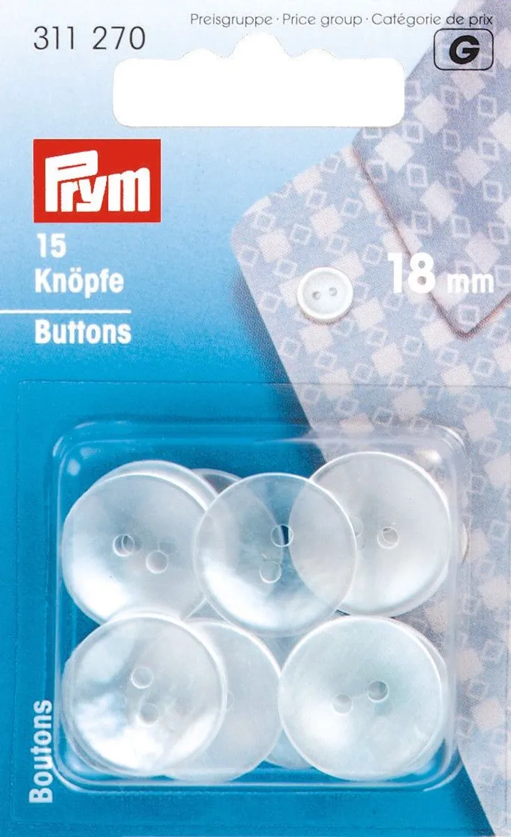 Prym Knopen Imitatieparelmoer 18mm