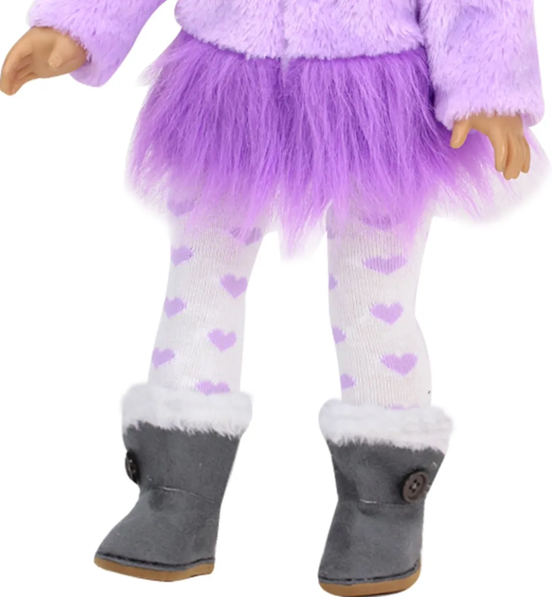 Sophia's by Teamson Kids Poppenlaarzen Grijs - Babypop - SEBB-GY-UPC