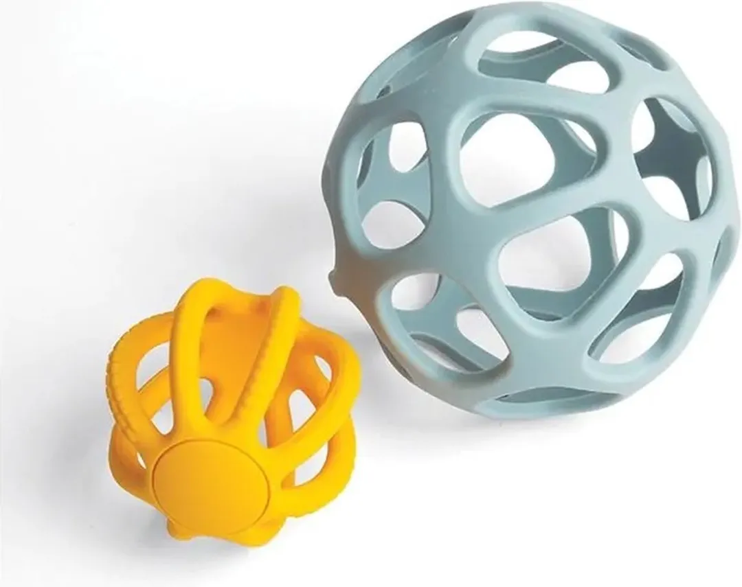 BIGJIGS Rubberen Activity Bal - Blauw