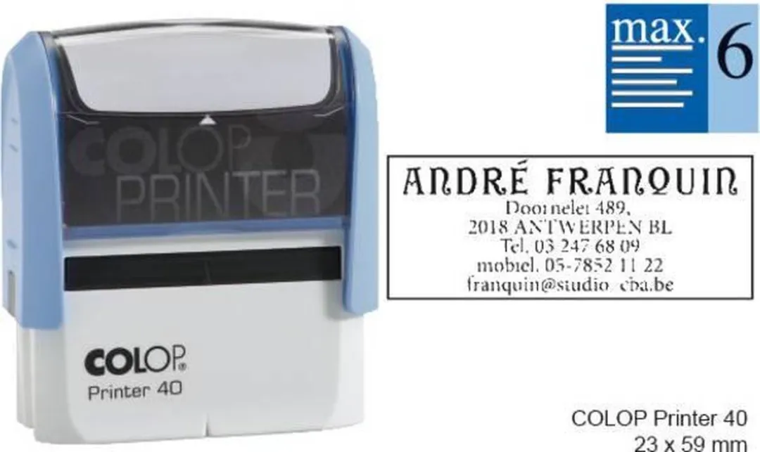 Colop Tekststempel Printer 40+Bon 6 Regels - Zwart