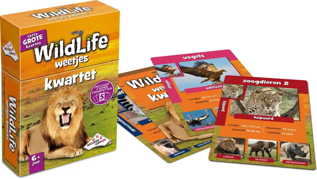 Identity Games Wildlife Weetjeskwartet Kaartspel - 2-4 Spelers
