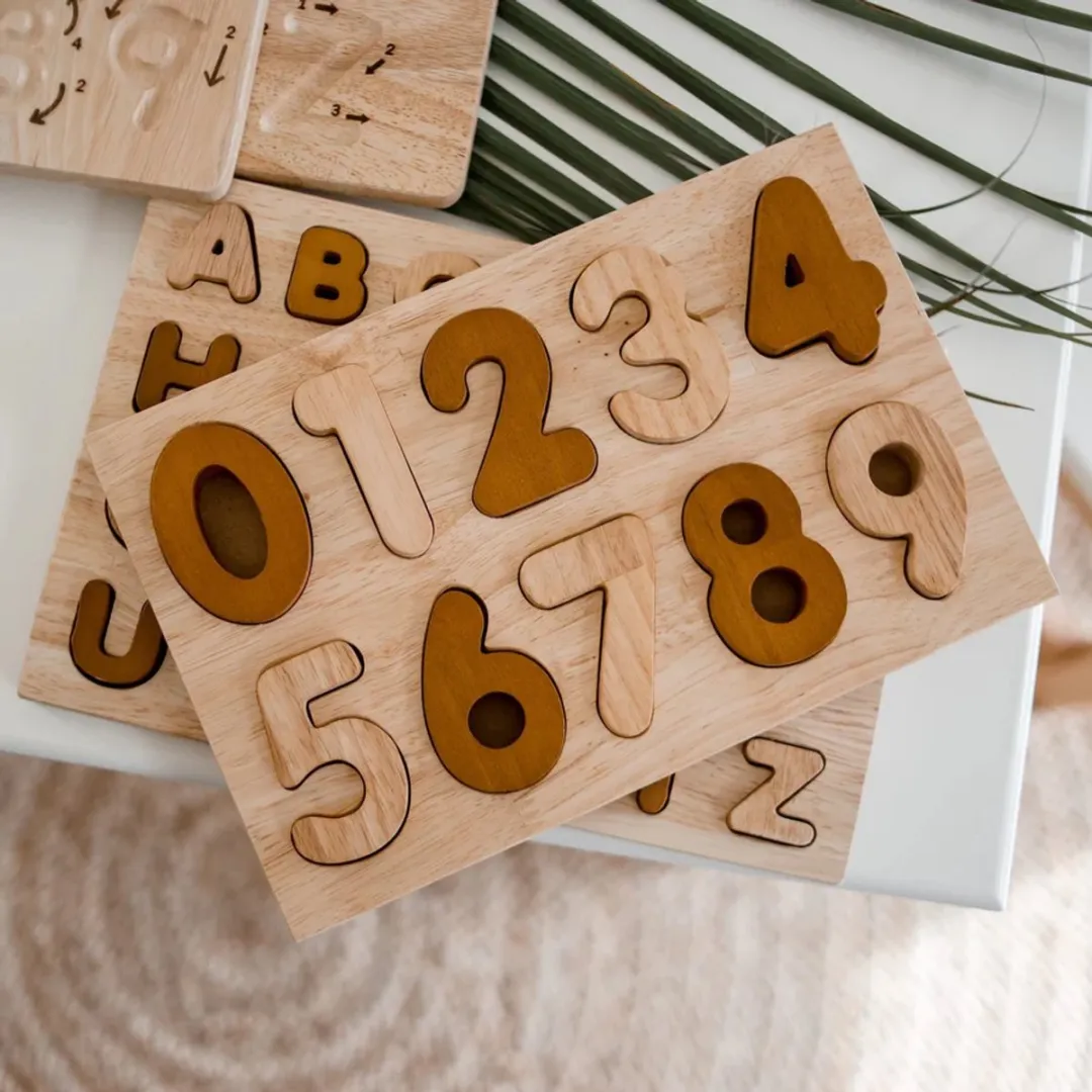 QToys Alfabet & Getallen Houten Puzzels