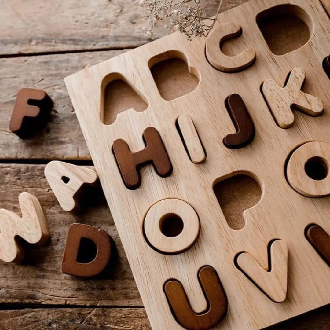 QToys Alfabet & Getallen Houten Puzzels - 3 Stuks