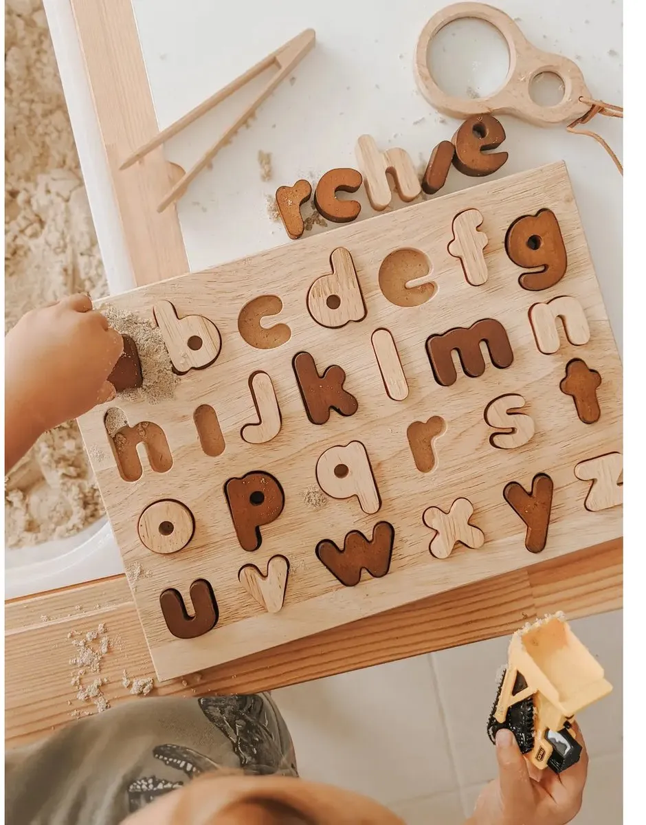 QToys Alfabet & Getallen Houten Puzzels - 3 Stuks