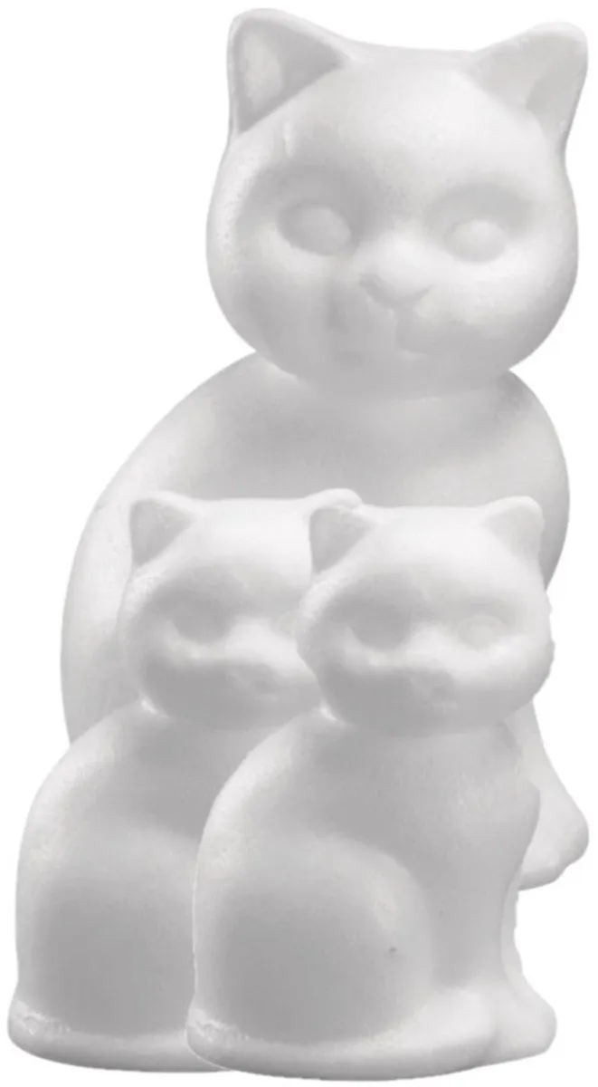 Rayher hobby Piepschuim Dierenfiguren Kat/Poes Wit