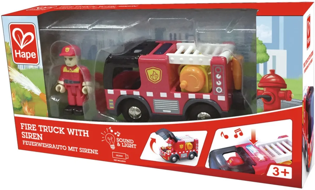 Hape Brandweerwagen E3737 - Sirene - Veelkleurig