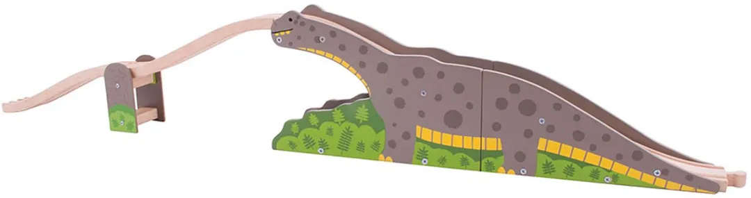 BIGJIGS Houten Dino Brug 2-delig - Grijs