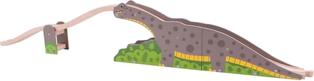 BIGJIGS Houten Dino Brug 2-delig - Grijs