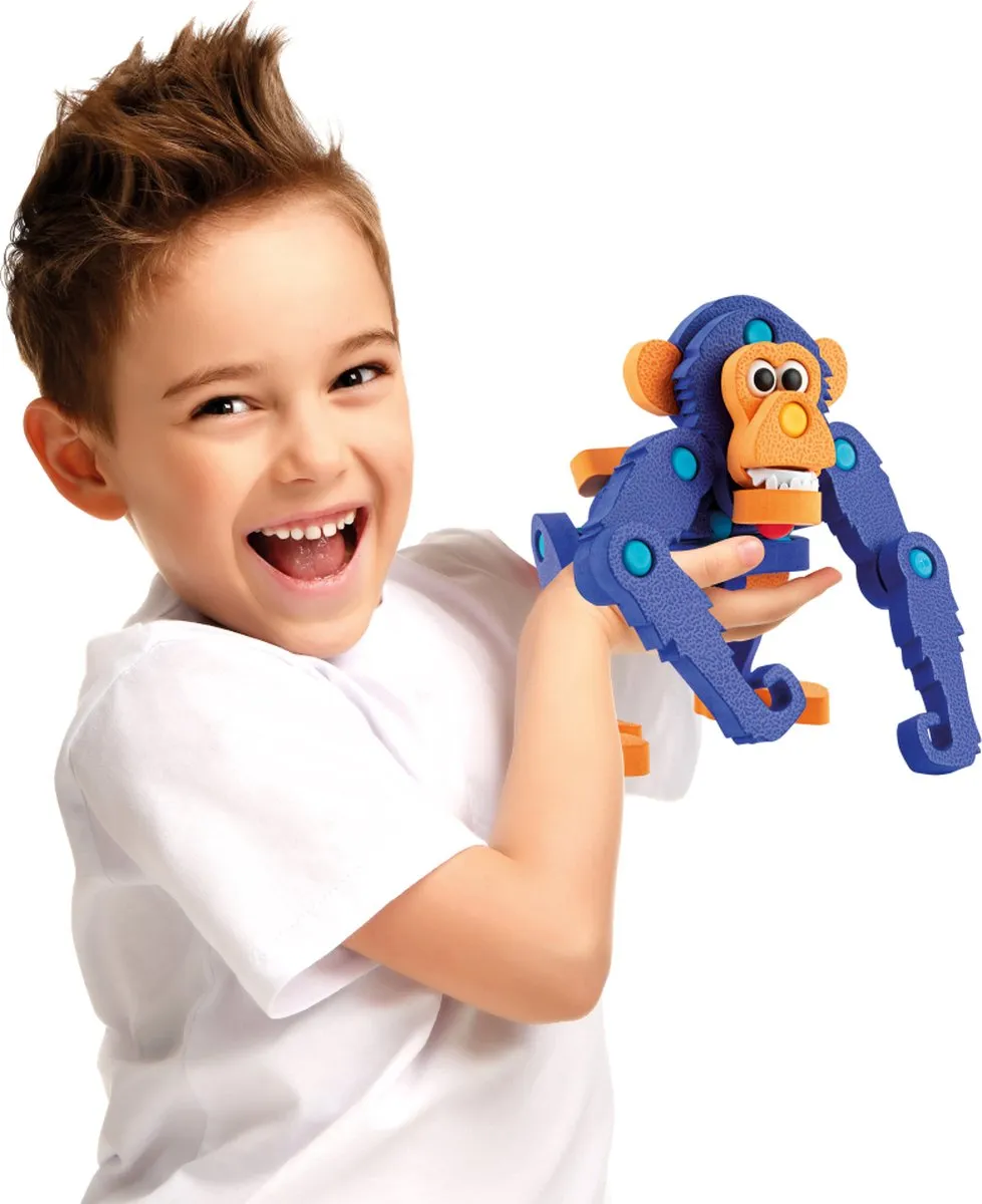 Toi-Toys 3D Puzzel Constructiefoam Aap 59-delig - Blauw